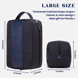 Vorspack Toiletry Bag for Men - Large Dopp Kit for Travel Water Resistant Travel Bag for Toiletries Accessories Lightweight Toiletries Bag - Black&Blue