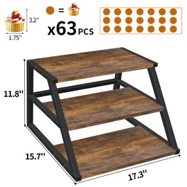 Cupcake Stand, 3 Tier Large Cupcake Stand for 50 Cupcakes Rustic Cupcake Display Stand Square Wood Dessert Table Display Set Cupcake Tower Tiered Tray Stand for Wedding Birthday Graduation Baby Shower