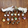 Yolococa 2pcs Champagne Christmas Tree Decoration Birds
