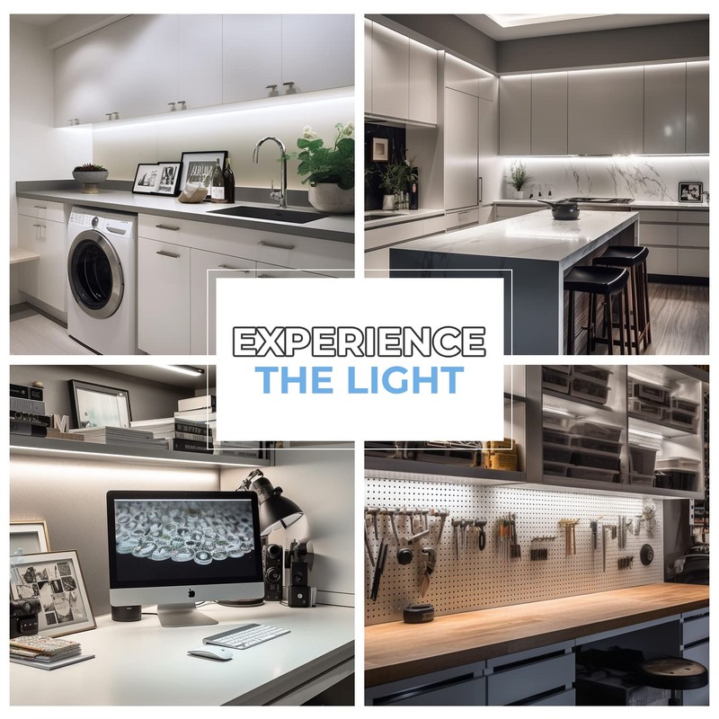 EShine Hand Wave Activated Under Cabinet LED Lighting Kit, Dimmable,