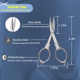 firiKer firiKer Home Office Travel Folding Scissors, Stainless Steel Telescopic Cutter, Christmas Stocking Stuffers for Men & Women, Christmas Gifts Stocking Stuffer Ideas, Trip Scissors for Xmas gift