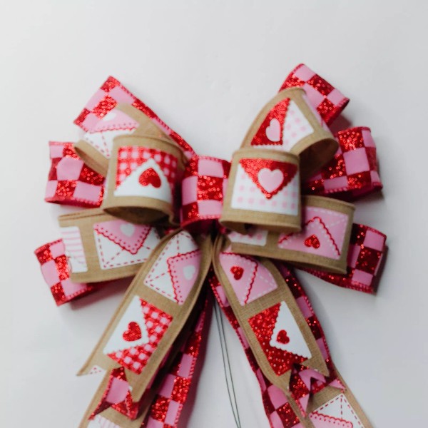 Handmade Love Letters with Pink and Red Check Valentine's Bow