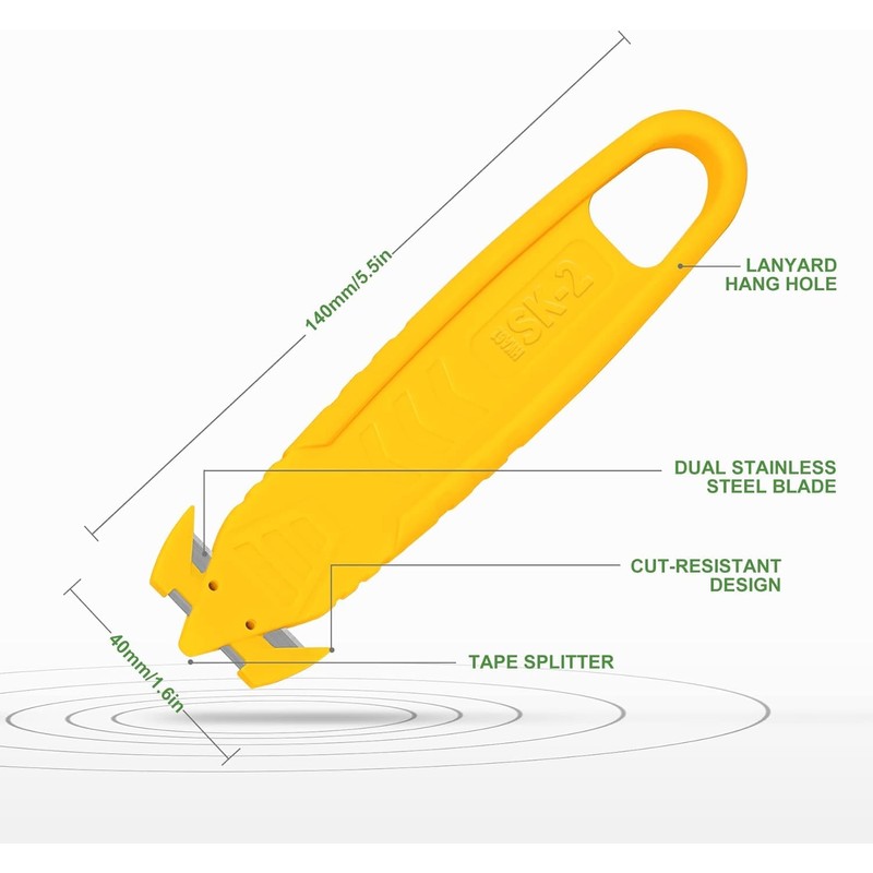 40 Pcs Safety Box Cutter T TOVIA Knife of Double-sided