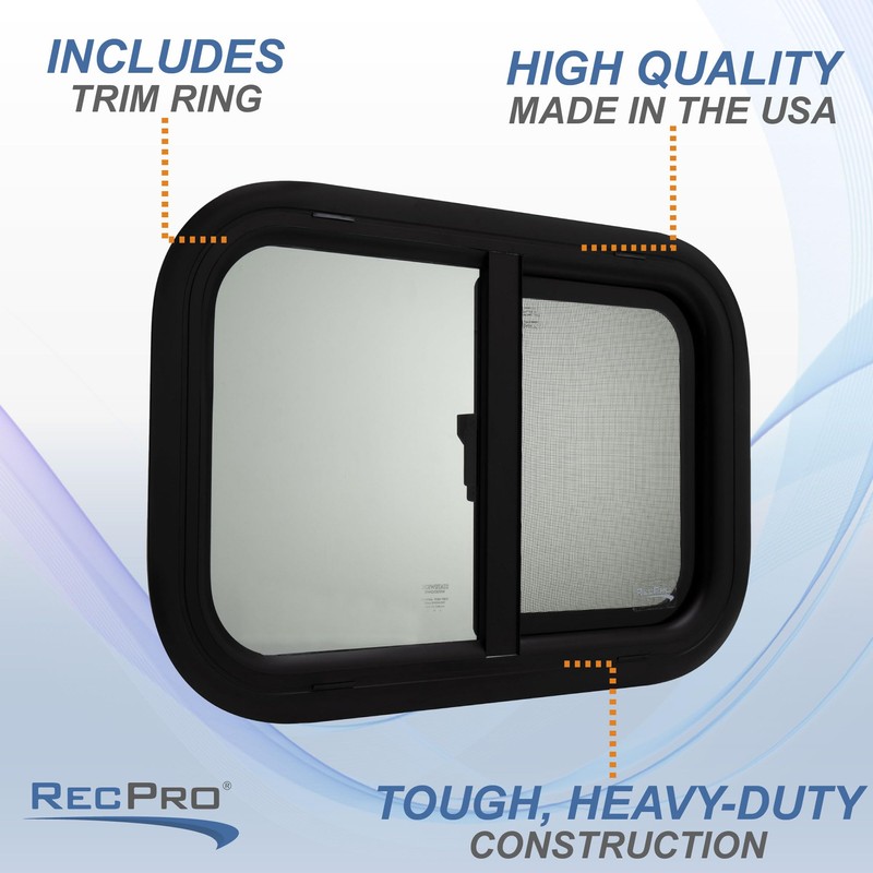 RecPro RV Teardrop Horizontal Slide Window - 21" W x