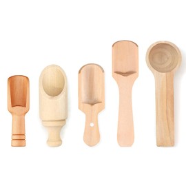 HAOBIN Pack of 5 Wooden Spoons Small Mini Shovel Bath Salt Spoon Mini Wooden Spoon Small Wooden Kitchen Shovel Tea Spoon Wooden Shovel Wooden Shovel Small Kitchen Spoon Kitchen Utensils for Coffee,