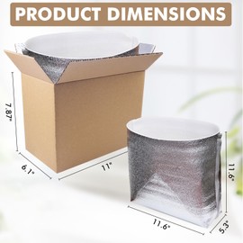 aromeili Insulated Shipping Boxes with Aluminum Foil Insulated Bag Liner-11" x 6.1" x 7.87" (6 Pack),Reusable Hot & Cold Carton Moving Kits for Shipping,Mailing,Packing