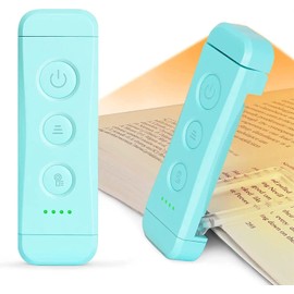 Glocusent USB Rechargeable Book Light for Reading in Bed, Portable Clip-on LED Reading Light, 3 Amber Colors & 5 Brightness Dimmable, Compact & Long Lasting, Perfect for Book Lovers, Kids