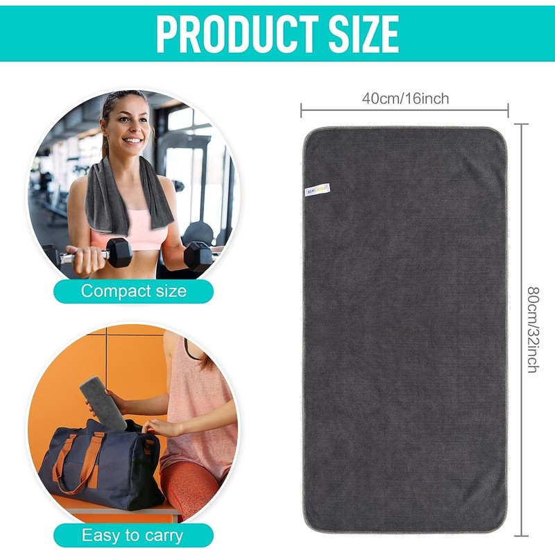 Sinland Microfiber Fast Drying Gym Towels Soft Lightweight Camping Towel