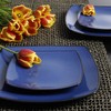 Gibson Elite Soho Lounge Square Reactive Glaze Stoneware Dinnerware Set,