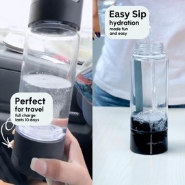 Dr.Water Hydrogen Water Bottle | 3X More Hydrogen Concentration | 32oz, 50oz, 68oz Hydrogen Water Generator | Big Size More Hydrogen | Water Hydrogenator (HydroDaily 13oz - Black)