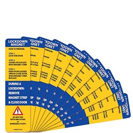 New and Improved! Magnetic Strips for School Lockdowns -Durable 40mil Magnetic Strip (Blue, 100)