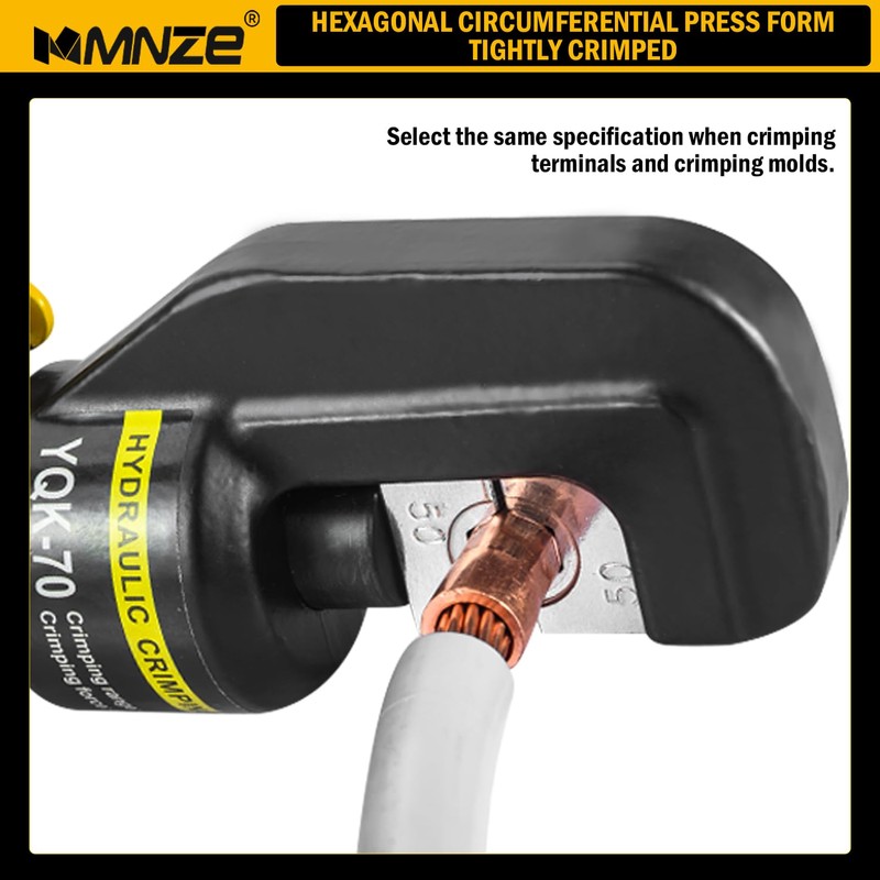 MMNZE 6 Ton Hydraulic Cable Lug Crimper Pliers 12 AWG