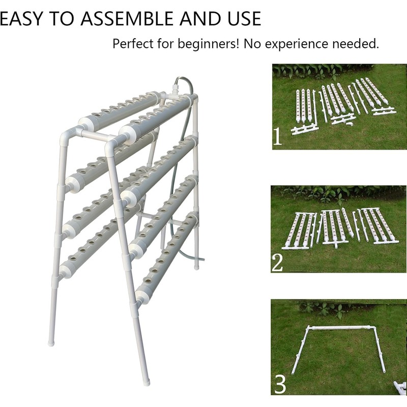 INTBUYING Hydroponics Growing System 70 Holes 8 Pipes 4 Layers