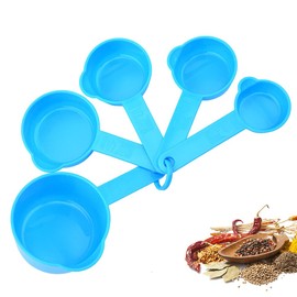 11 Pcs Plastic Measuring Spoons and Cups Set for Home Kitchen Baking Cooking, Blue