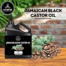 Naturevibe Botanicals Aceite de ricino negro jamaicano, 32 onzas, 100% puro y natural, ideal para el cuidado de la piel y el cuidado del cabello
