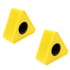 Dahszhi 2Pcs Triangular Microphone Stands,Microphone Triangular Interview Logo Flag Station,Yellow