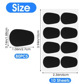 80Pcs Saxophone Mouthpiece Pads, 0.8mm Silicone Mouthpiece Cushion Clarinet Mouthpieces Pads Alto Tenor Saxophone Accessories Cleaning Care Anti-Grease Cushion for Musicians, Strong Adhesive