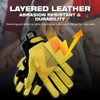 KameLo Goatskin Leather Multipurpose Riggers Safety Work Gloves with Secure