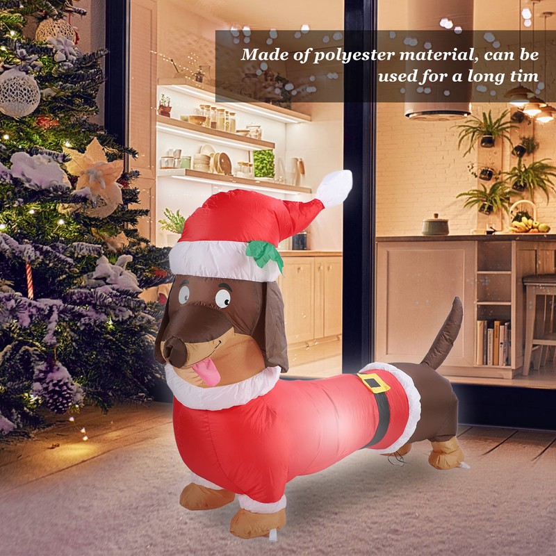 Inflatable Weiner Dog 1.5 Meters Illuminated Polyester Fiber Blow Up