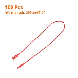 MECCANIXITY Cotton Hang Tag String Snap Lock Pins Loop Price Tag Fastener Plastic Tags Ties Red 7.8 Inch Pack of 100
