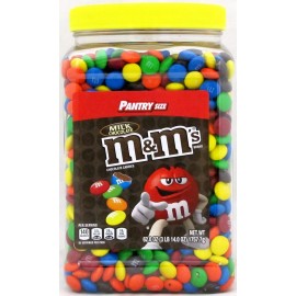 M&M's M&Ms Plain Milk Chocolate Candy Pantry Size 62oz Jar M&M's M & M Tub Over 3.8 LB