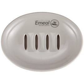 Asbel Emeal Soap Dish, Soap Tray, Bath Supplies, Ag, Antibacterial, Gray, 0.6 x 4.1 x 1.8 inches (15 x 10.3 x 4.5 cm)
