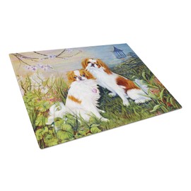 Caroline's Treasures MH1061LCB Japanese Chin Wasabi and Ginger Glass Cutting Board Large Decorative Tempered Glass Kitchen Cutting and Serving Board Large Size Chopping Board