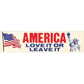 America USA Love It Or Leave It Patriotic Vintage Bumper Sticker