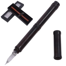 tegning Glass Pen Wood Wooden Pen Fountain Pen Luxury (Dark Brown)