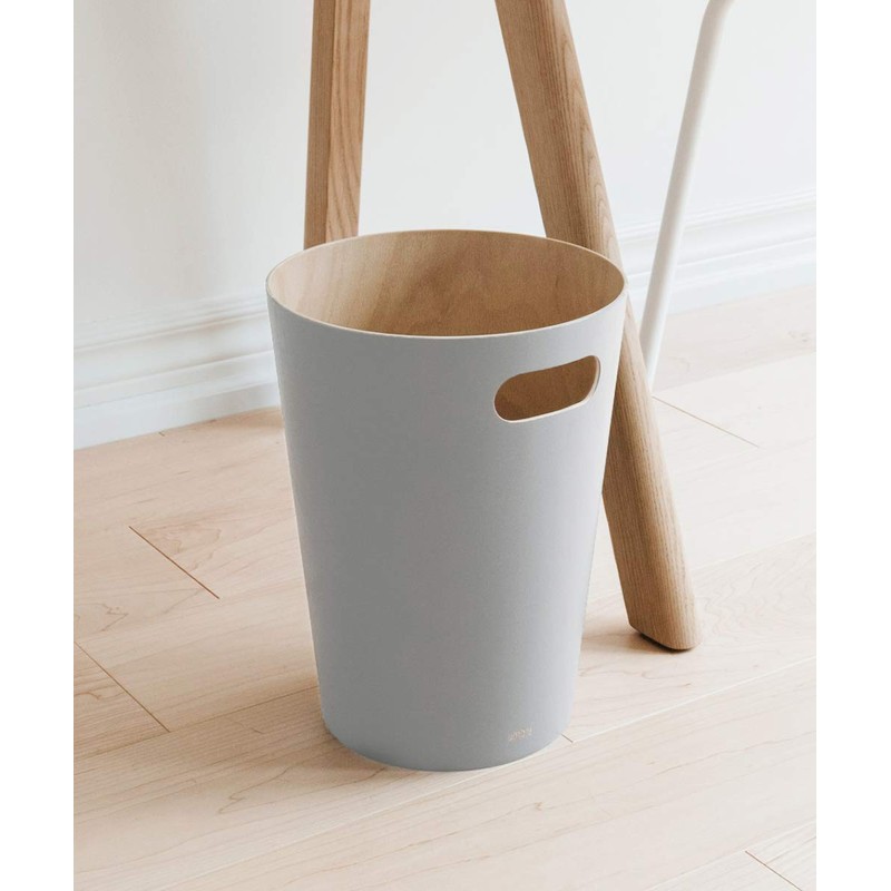 Umbra Woodrow 2 Gallon Modern Wooden Trash Can, Wastebasket, Garbage