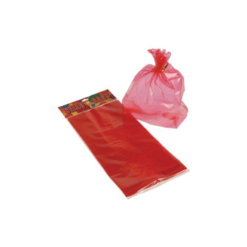 Dozen Red Cellophane Party Gift Bags