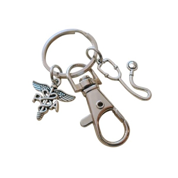 Physician Assistant Appreciation Gift Keychain, Stethoscope, PA Charm, and Swivel