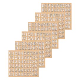 MECCANIXITY 6 Sheets Number Resin Stickers 3D Small 1 to 9 Silver Mini Number Sticker Metallic Sparkle Alloy for Resin Nail Scrapbooking 4.5mm