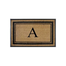 A1HC Natural Rubber & Coir Flocked Doormat, 30x48, Monogrammed Door Mat For Front Door, Anti-Shed Treated Durable Doormat for Entrance, Heavy Duty, Front Porch Entry Doormat