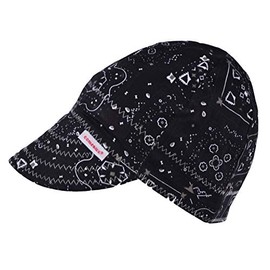Comeaux Caps Reversible Welding Cap Black Bandana Size 7 1/4