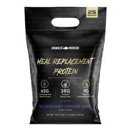 Anabolic Warfare Anabolic Warfare Meal Replacement Protein Whole Food Meal Replacement Protein Shake, Blueberry Crumb Cake, 25 Servings