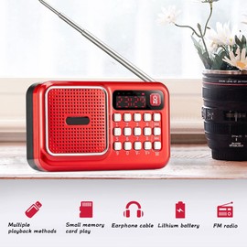 Portable Shortwave Radio, Battery Powered or USB Charging AM FM Radio with LCD Display Transistor Radio with MP3 Player Bass Speaker for Home Office Travel