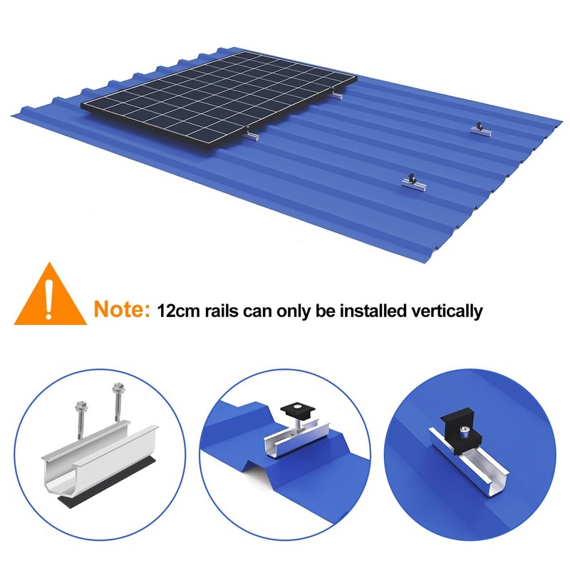 Noosverl Solar Panel Mount Kit (12 cm) and Accessories Black