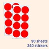 2" Round Color Coding Circle Sticker Labels - Red, Pack