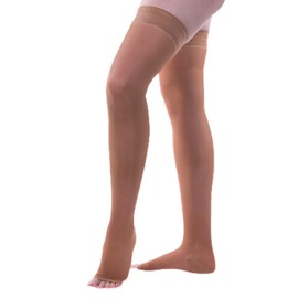 Allegro 20-30mmHg Essential 9 Sheer Compression Stockings - Thigh High, Open Toe, Compression Stockings for Women