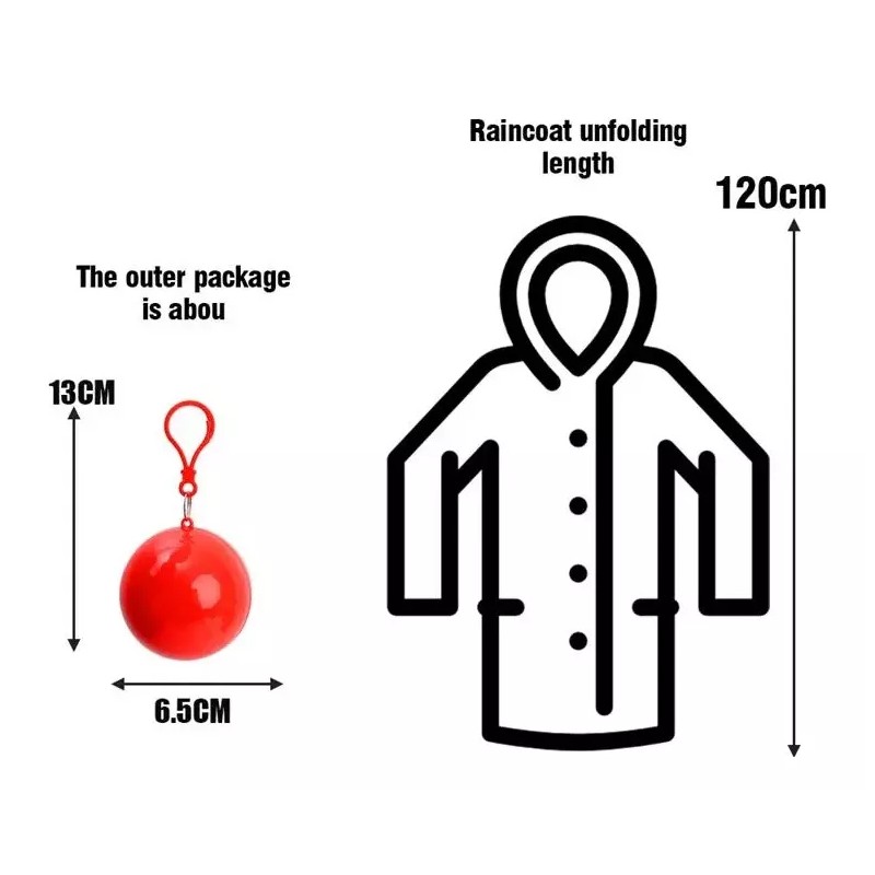 Estuchelandia 4 Pzas Llavero Impermeable De Bolsillo Lluvia Emergencias