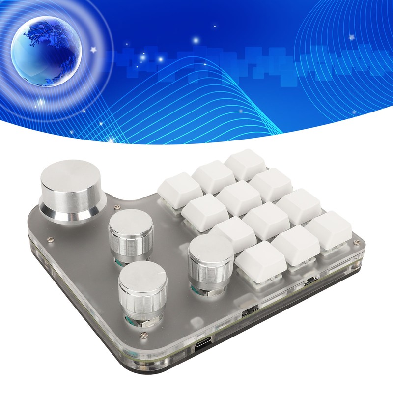 Blue Switch Keyboard USB C BT 2.4G Wireless Mini RGB