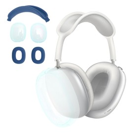 CAPASTEC 3 in 1 Hülle für Airpod Max Silikon Ohrpolster Schutz Abdeckungen mit TPU-Schutzhülle Kopfband Cover Case Tiefblau