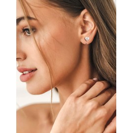 Initial Heart Earrings Women 925 Sterling Silver Small Half Hoop Earrings,Silver P Earrings for Girls