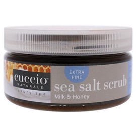Cuccio Naturale Sea Salt Scrub - Nourishes And Exfoliates To Remove Dead Skin Cells - Leaves Skin Supple, Radiant And Youthful Looking - Provides Deep Hydration - Milk And Honey - 237 ML