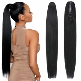 Claw Clip Ponytail Extension (Jet Black, 14 inch)