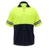 First Class Two Tone Polyester Polo Shirt with Reflective Stripes