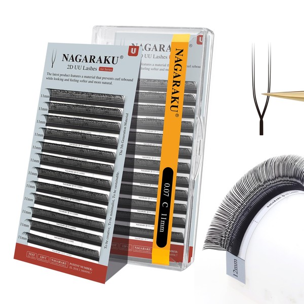 NAGARAKU U Eyelash Extensions Supplies 2D UU Lash Easy Fan