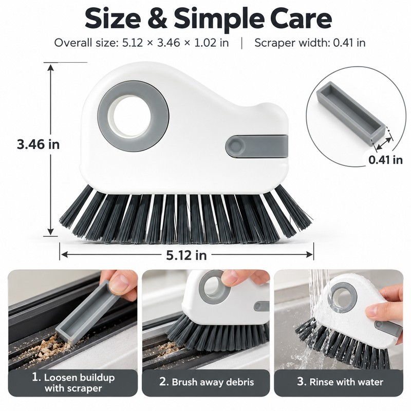 Multi‑Slot Handheld Cleaning Brush, Household Gap Cleaner Tool for Floor