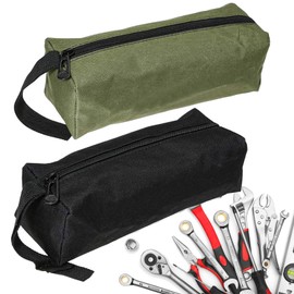 Haikole Tool Pouch Bag 2 Packs Canvas Tool Pouch,Multi-Purpose Tool Bags, Multi-Purpose Small Zipper Tool Pouch,Screwdriver Tool Bag Set for Organizer Storage Various Electrician Tools
